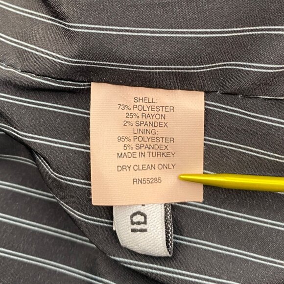 Express Design Studio Womens Blazer 12 Black Pinstripe Cropped Jacket Tailored - Picture 6 of 16